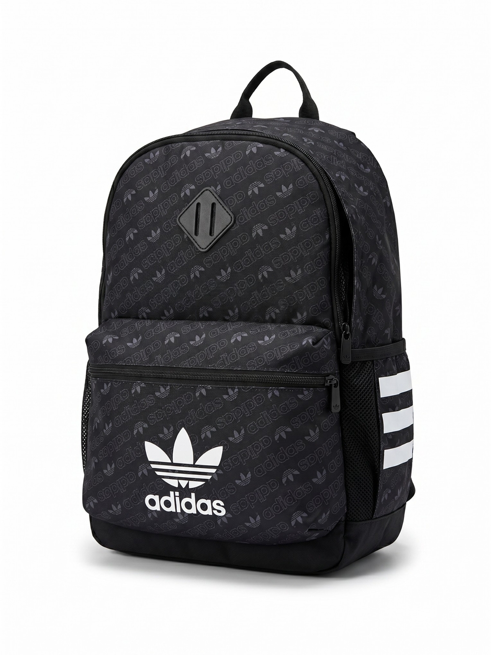 Adidas Originals Trefoil Monogram Backpack Black Gray School Travel Bag